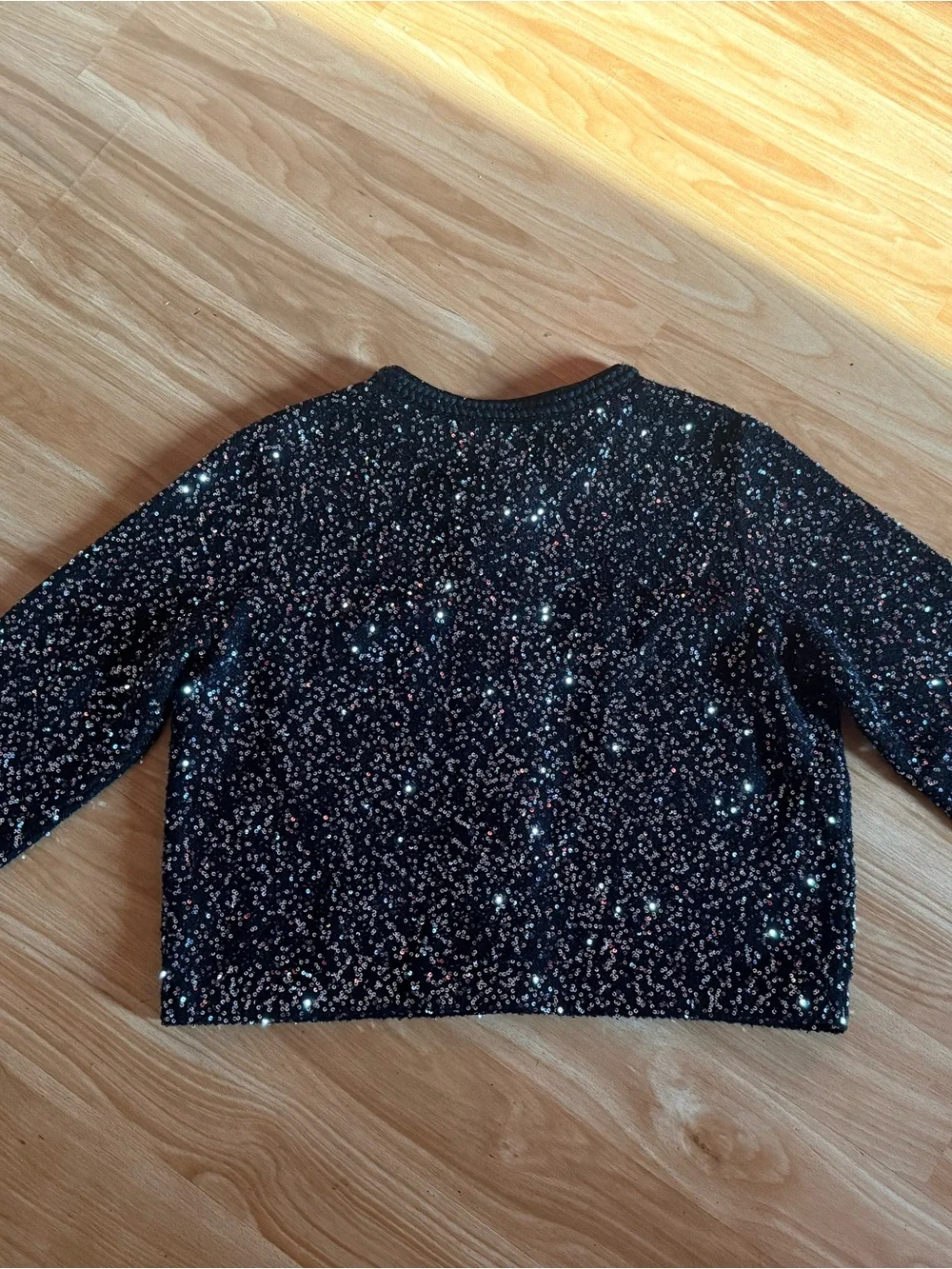 Gorgeous Michael Kors Sequined Metallic Stretch Knit Jacket - Size XL